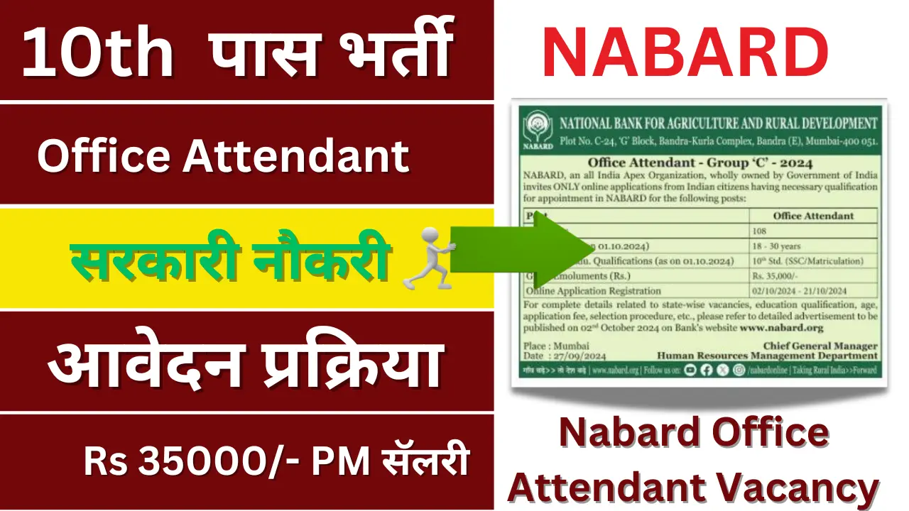 Nabard Office Attendant Vacancy